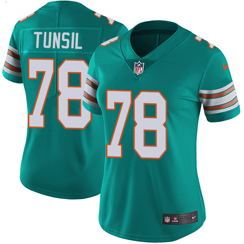 Cheap Nike Miami Dolphins 78 Laremy Tunsil Aqua Green Alternate Women Stitched NFL Vapor Untouchable Limited Jersey